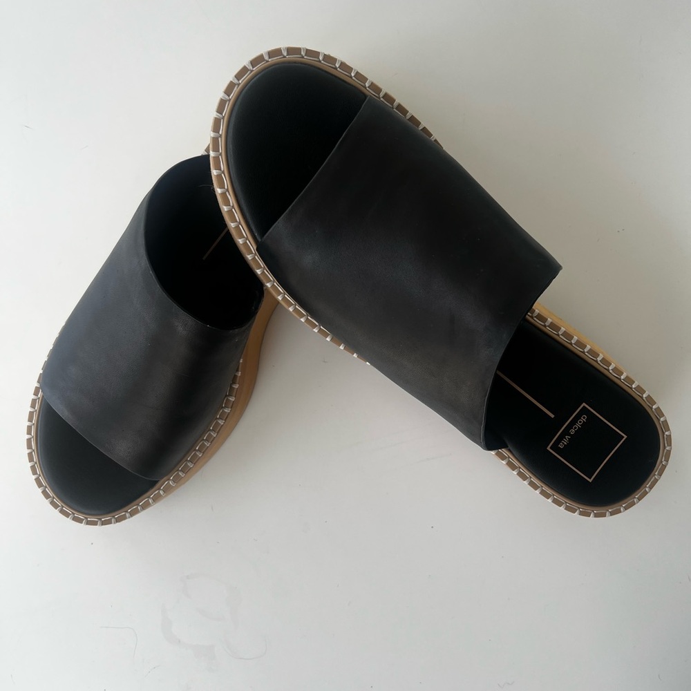 Dolce Vita Black Leather Mules